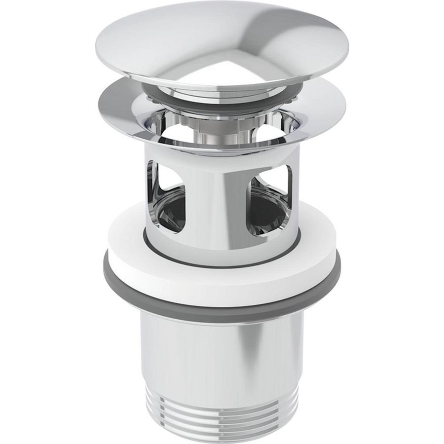 Afvoerplug met drukbediening: glanschroom