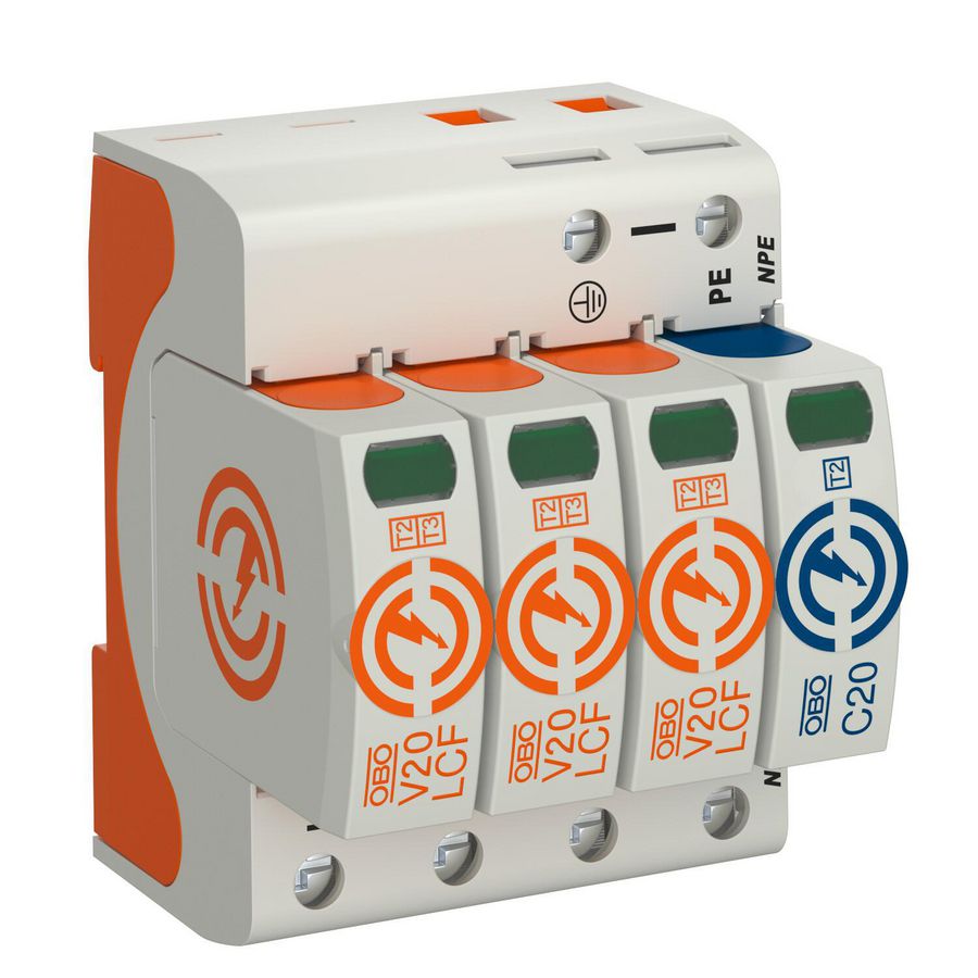 Netoverspanningsbeveiliging V20 lekstroomvrij 3P+NPE 280V
