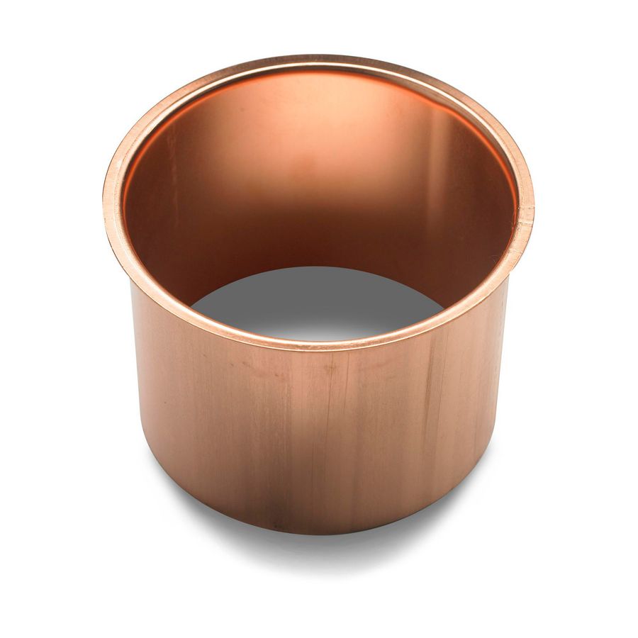 Koperen HWA tapeind/steekpijp vlak 60mm lengte 100mm bakgoot