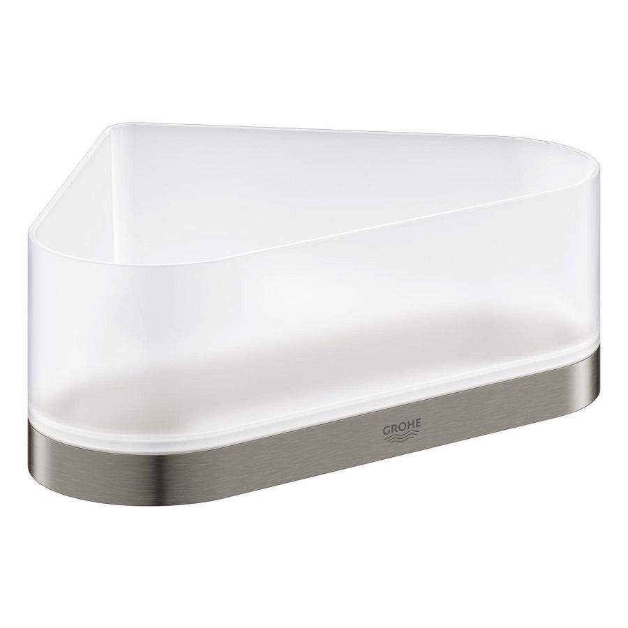 Selection korf met houder hoekmontage 41038AL0 hard graphite geborsteld (mat donker grijs)