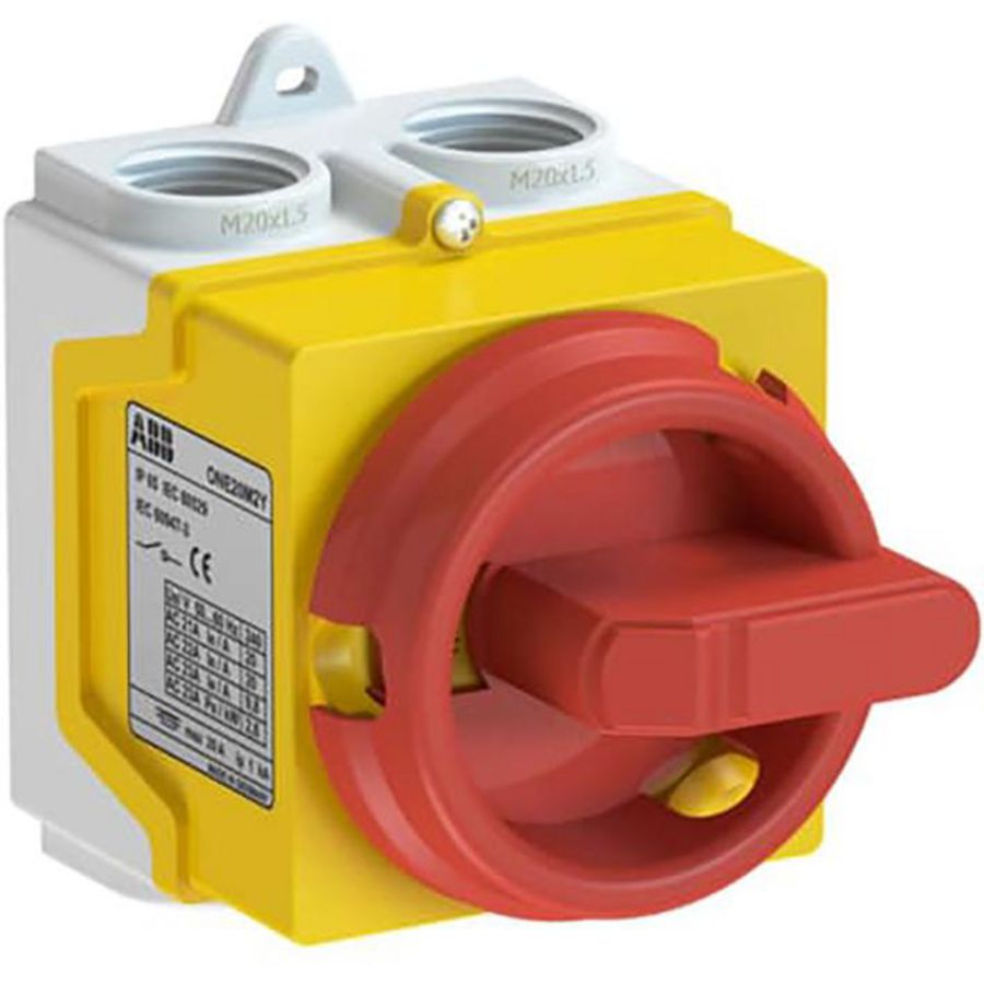 Werkschakelaar 2P 20A IP67 rood/geel 1SCA135533R1001 VVE=10