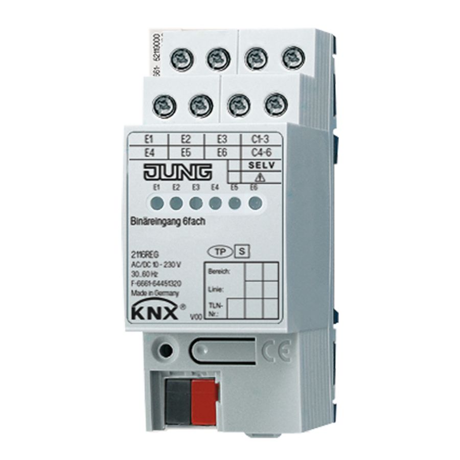 Binaire ingang 10-230VAC/DC 6-voudig KNX
