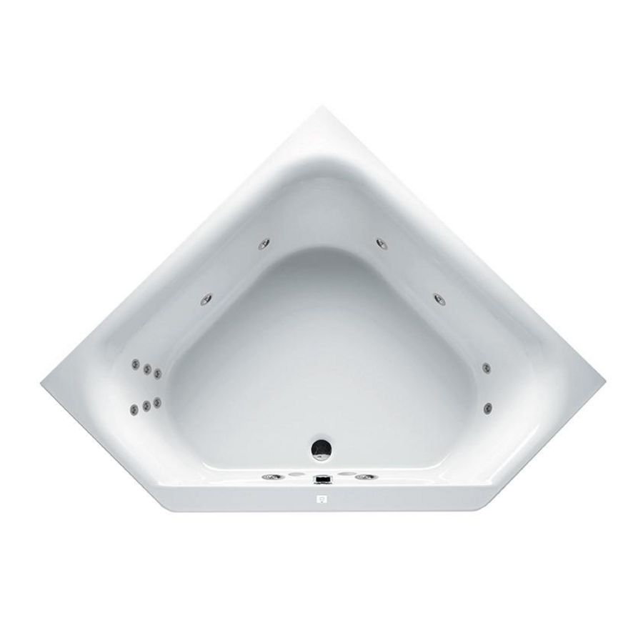 Whirlpool Austin Rihopool 145x145cm systeem FLOW links hoogglans wit