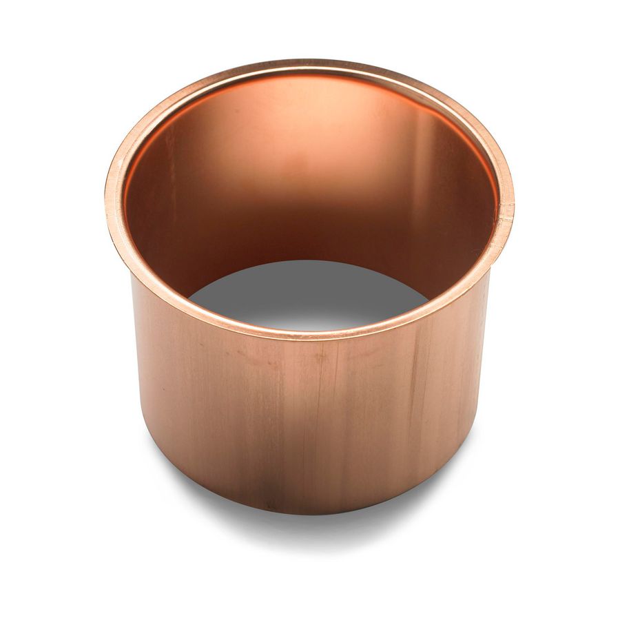 Koperen HWA tapeind/steekpijp vlak 80mm lengte 100mm bakgoot