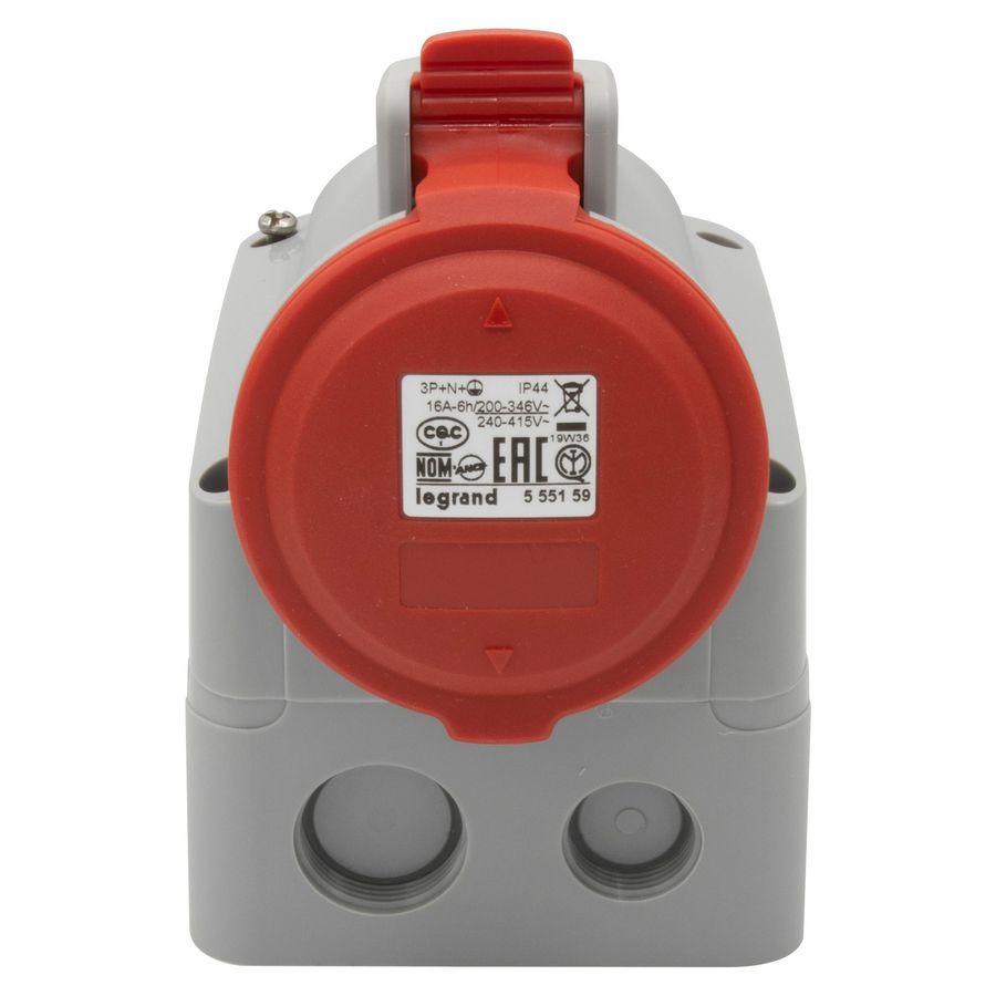 Opbouw wandcontactdoos 400V 16A 5-polig IP44 P17