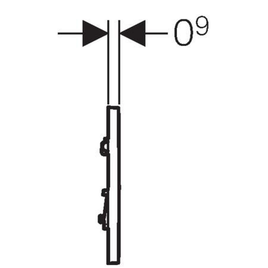 Urinoirsturing Type30 SQUARE plaat: wit designstrook: verguld