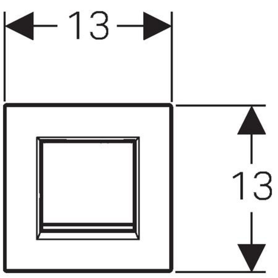 Urinoirsturing Type30 SQUARE plaat: zwart hoogglans designstrook: chroom