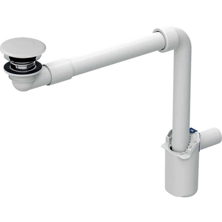 wastafelafvoer, uitloop, plugdeksel, ONE Ø32mm, Wit/glanschroom