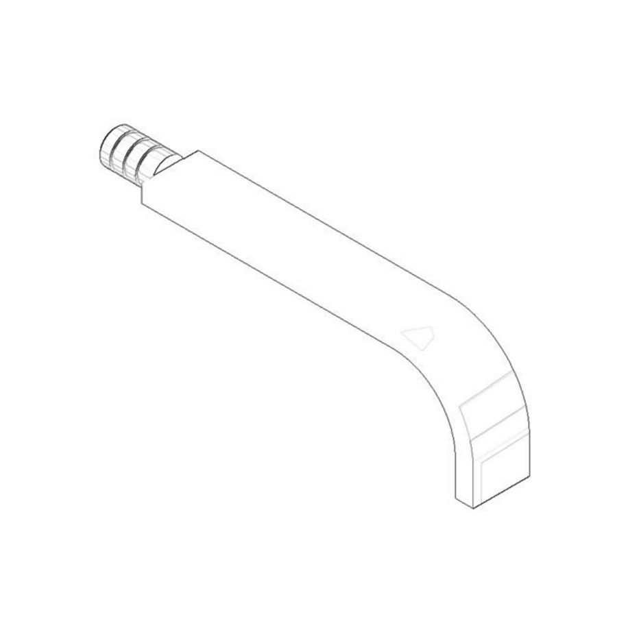 Uitloop voor wastafel wand 200x35x11mm Cyprum