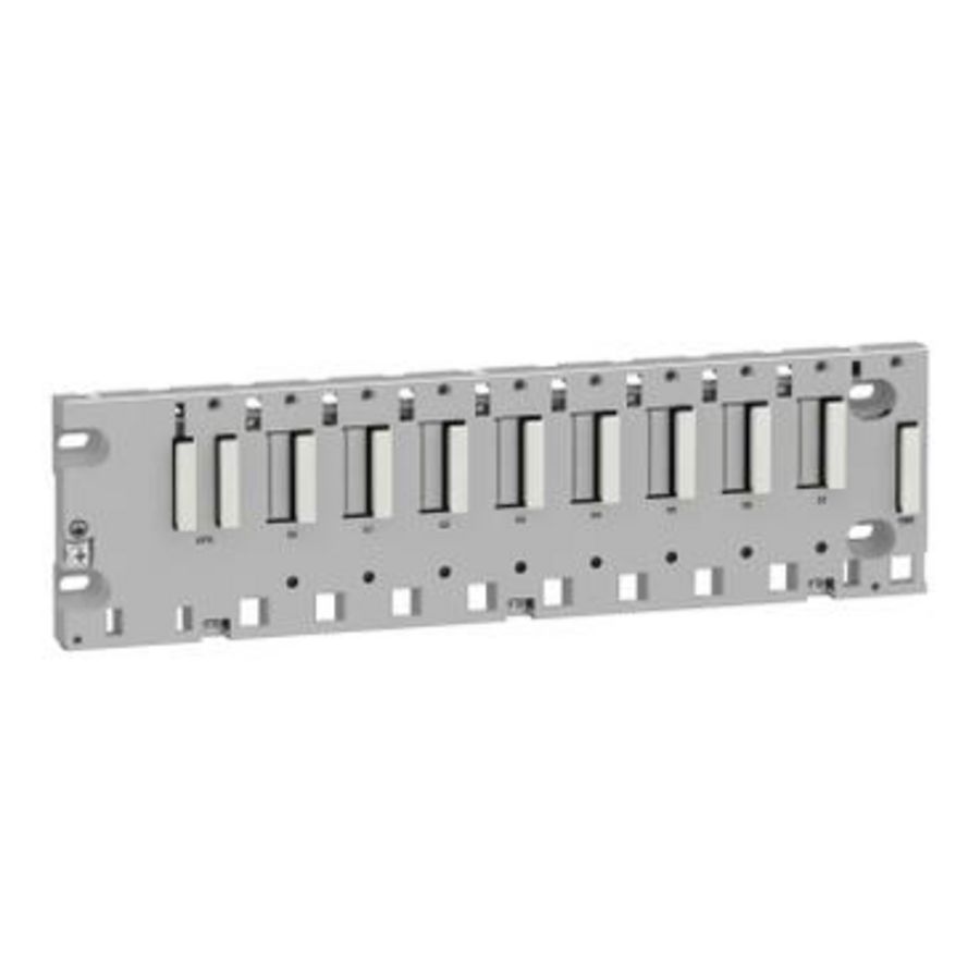 Backplane 8 mods paneel- plaat- of DIN-railmontage Modicon