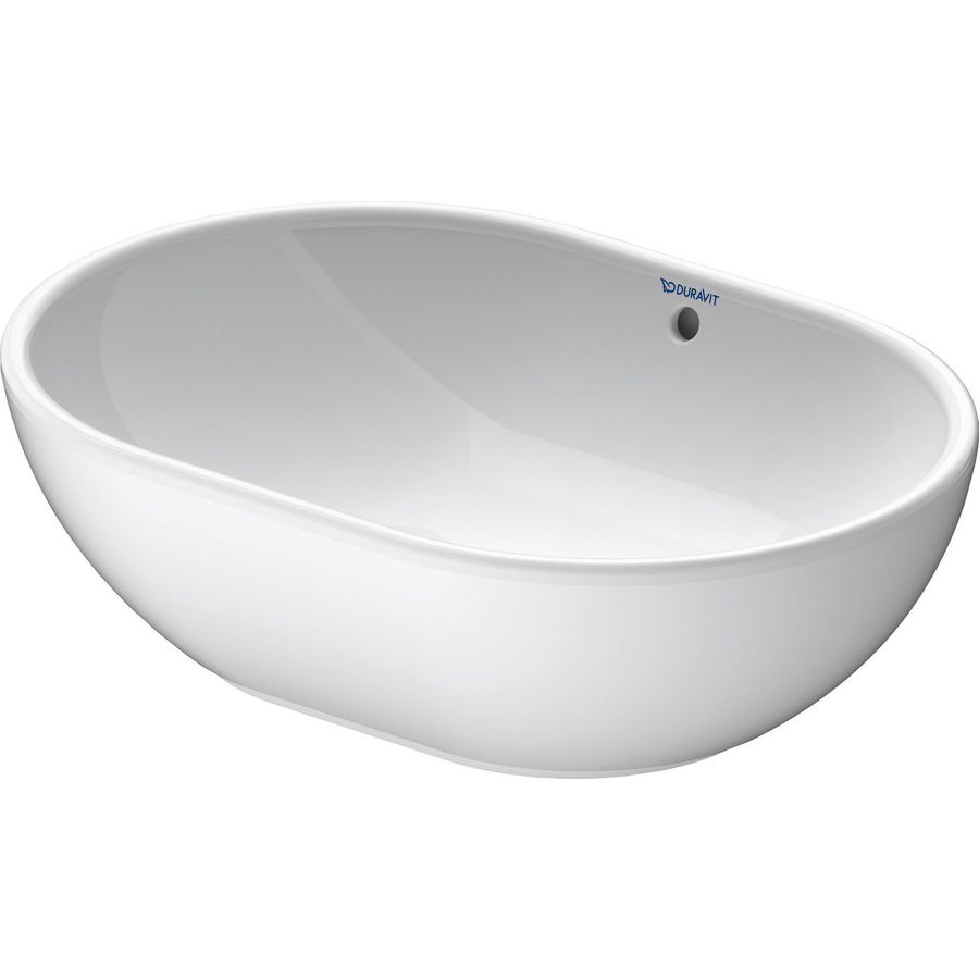 UNIVERSEEL #033550 opzetwastafel 495mm wit zonder kraangat met overloop
