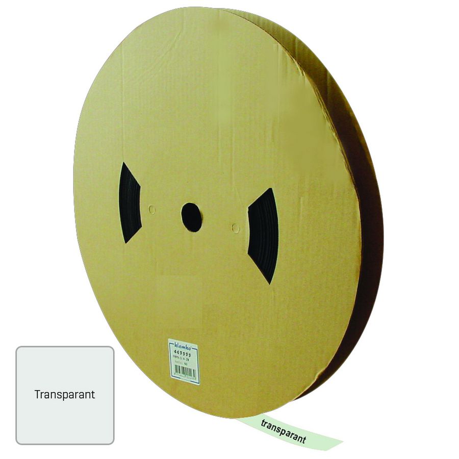 Haspel a 150m. krimpkous 1:2 hoge Temperatuur transparant D=3/64