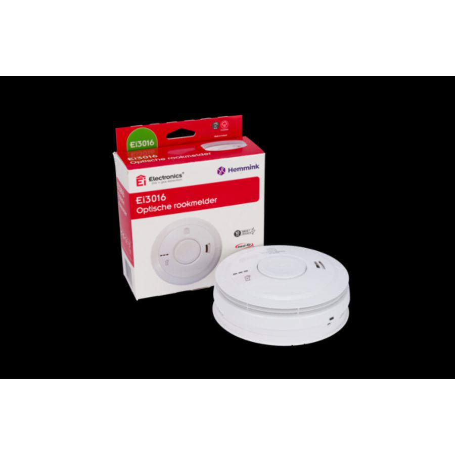 Rookmelder optisch Ei3016 230V 10jr lithium stofcompensatie AudioLINK