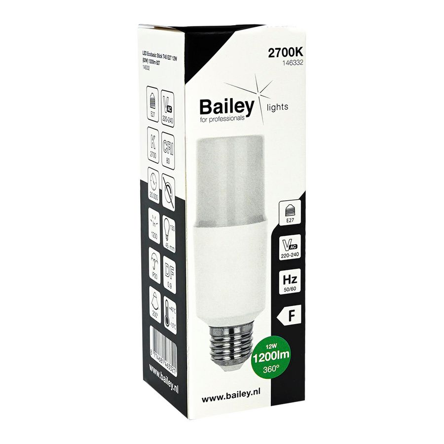 LED-lamp Compact Ecobasic T45 E27 12W 83W 1200lm 827