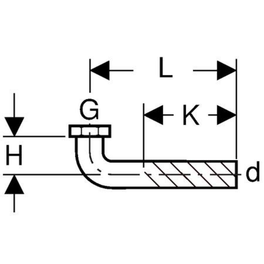 Aansluitbocht polyethyleen (PE) Ø50mm met pakking en wartel 1.1/2"