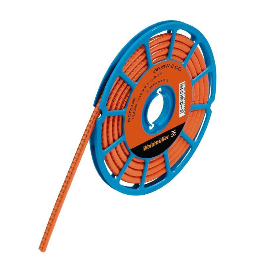 Kabelcoderingsyst. oranje geleider O.D.2.5-5mm PVC VVE=500