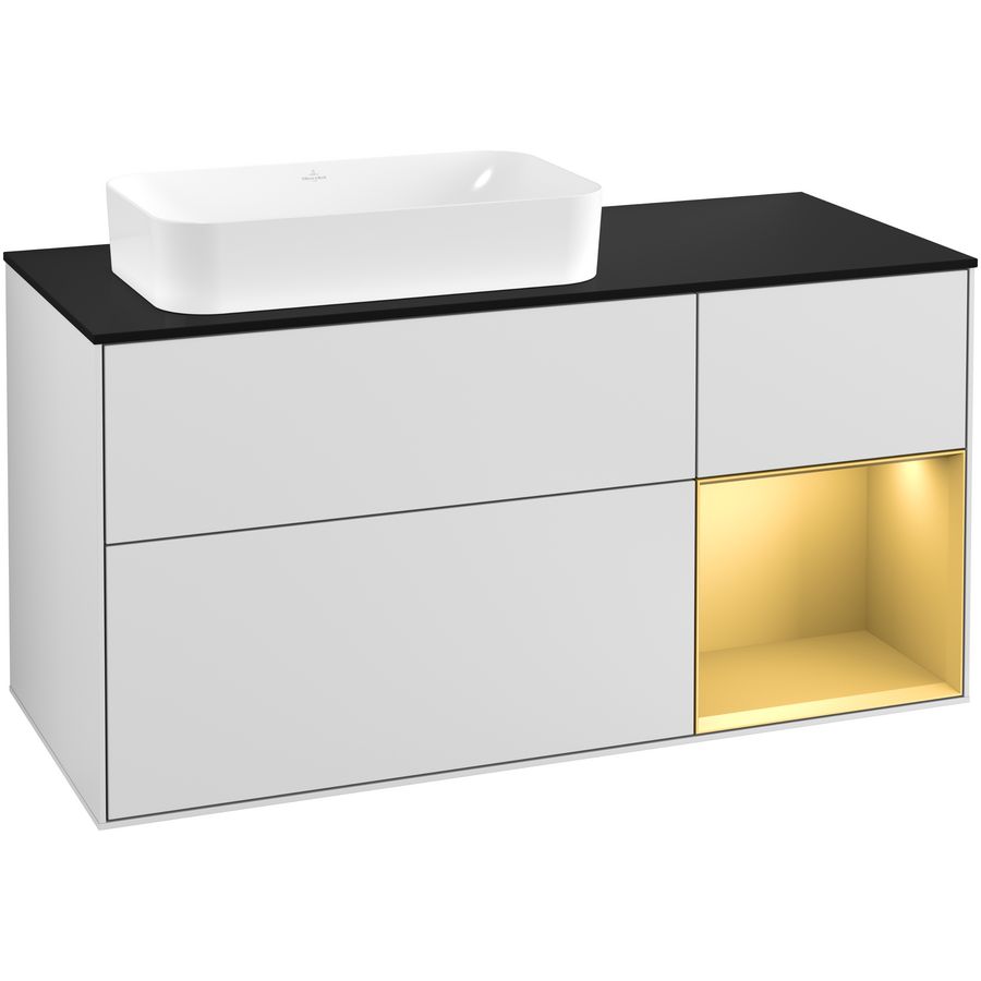 Wastafelonderkast Finion 1200x603x501mm White Matt Lacquer G282HFMT