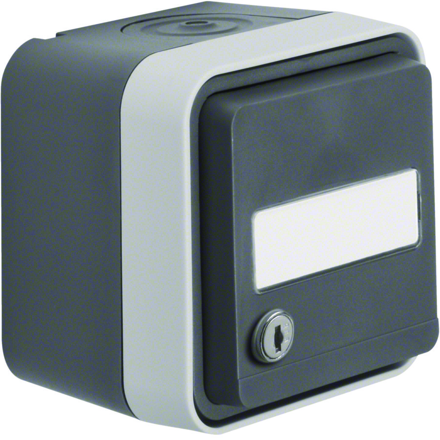 Wandcontactdoos sleutelslot 1-v (=801)+behuizing W.1 grijs