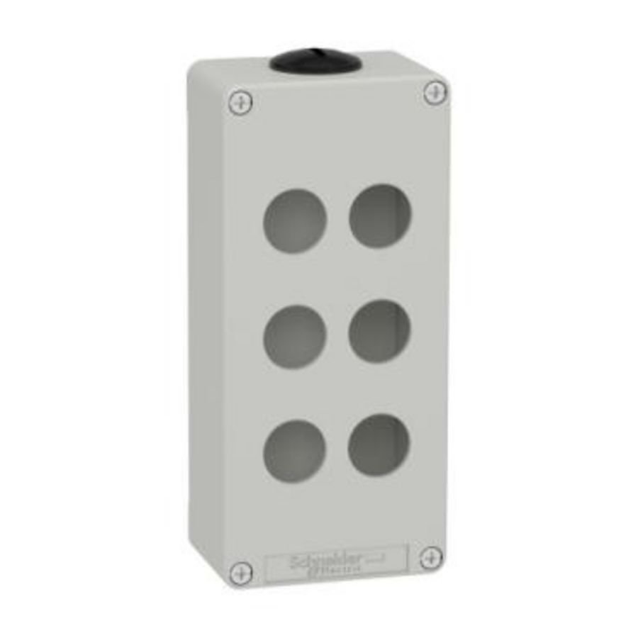Lege behuizing Zamak Grijs RAL7035 6 uitsparingen 22mm 80
