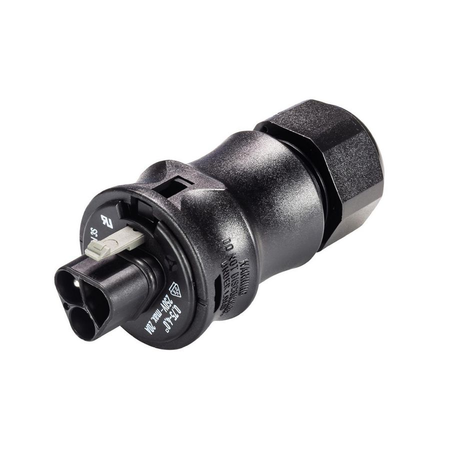 Connector RST20I3S female 3-polig 250v 20a zwart VVE=100