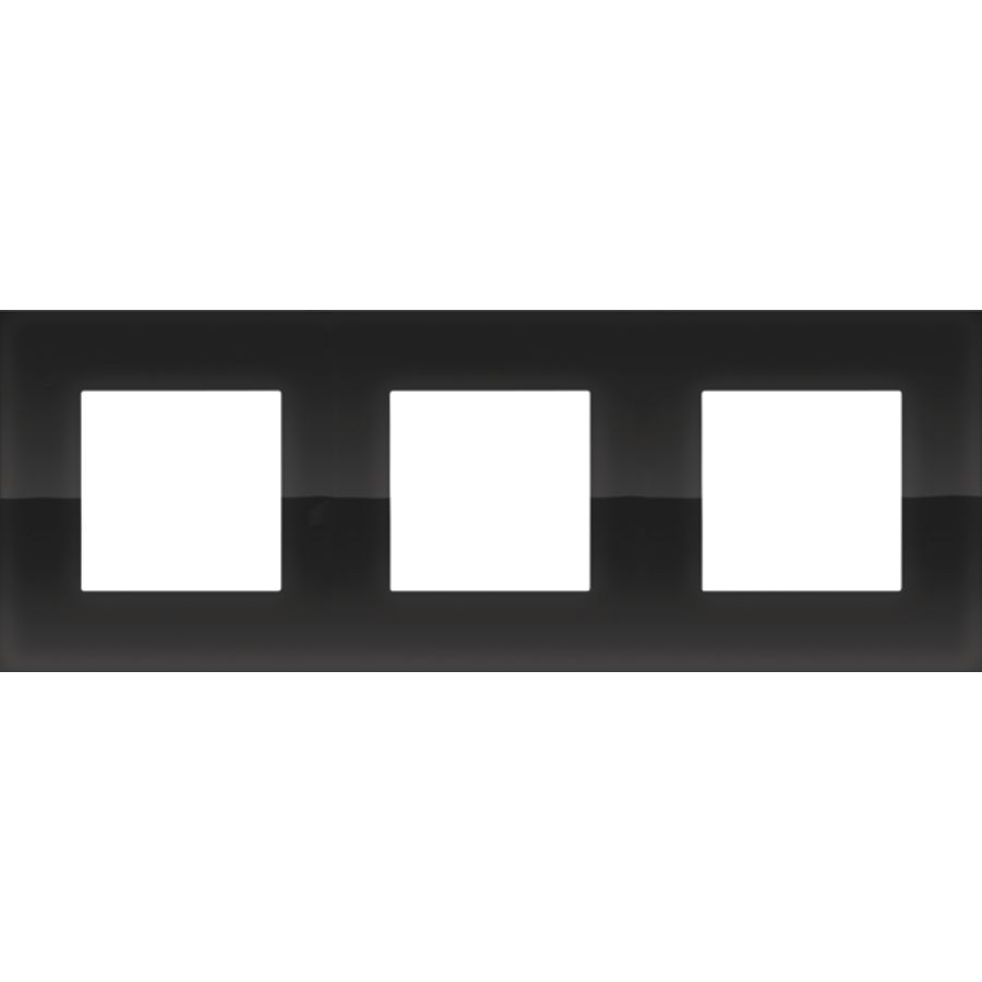3-Voudige afdekplaat 71mm centerafst. Pure liq. black