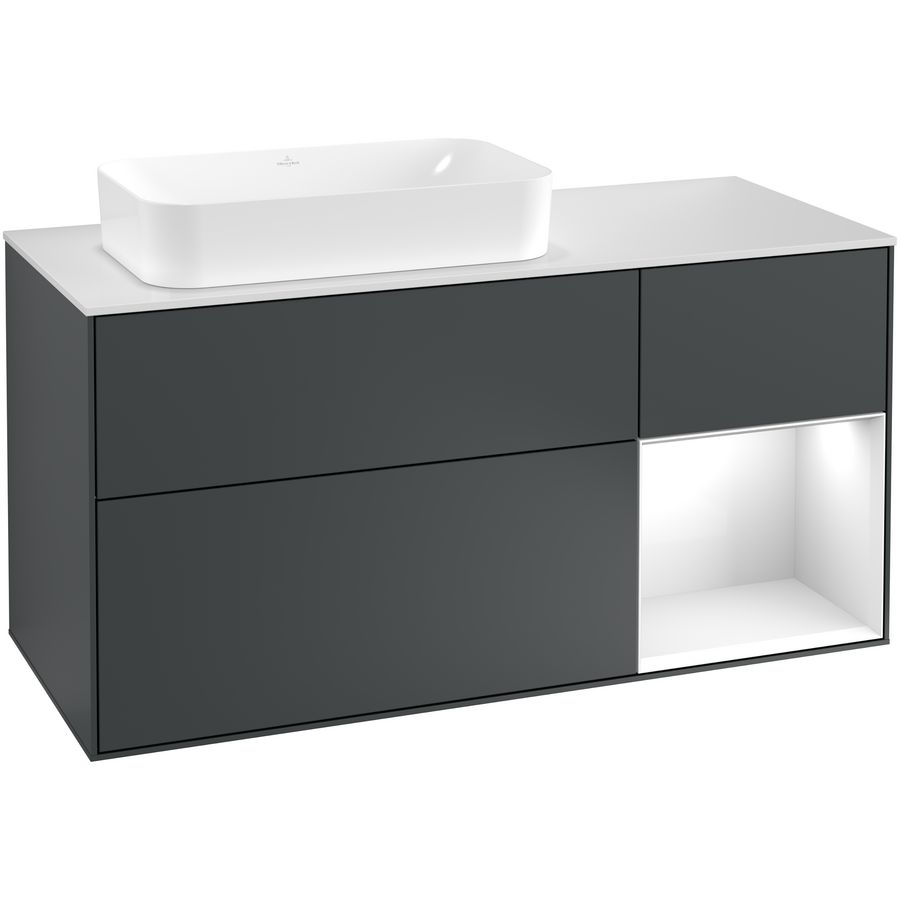 Wastafelonderkast Finion 1200x603x501mm Mid.Blue Matt Lacquer G281GFHG