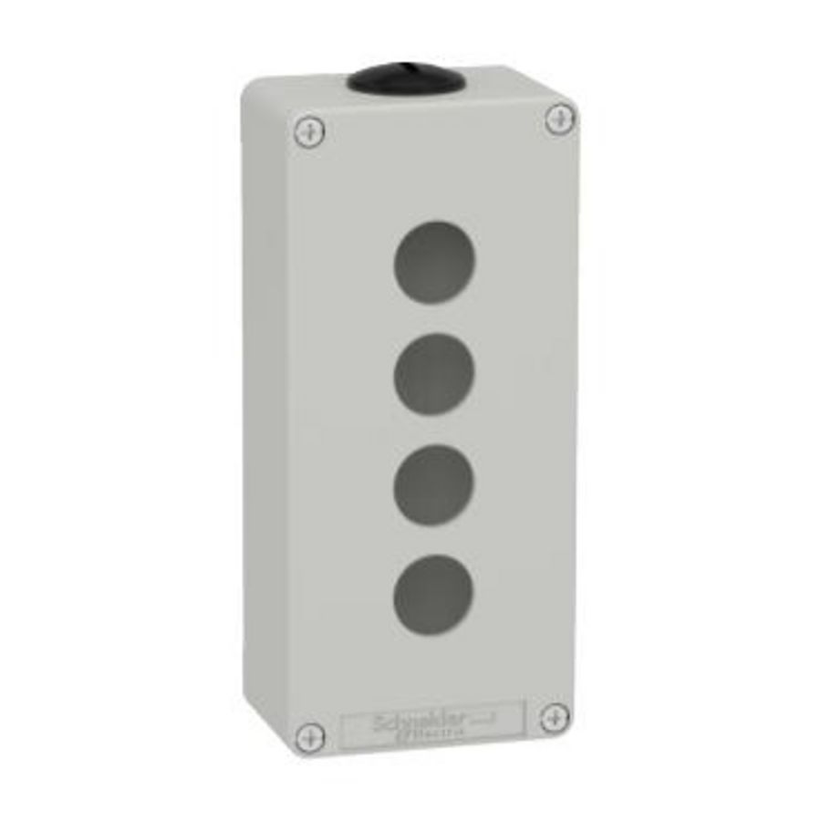 Lege behuizing Zamak Grijs RAL7035 4 uitsparingen 22mm 80