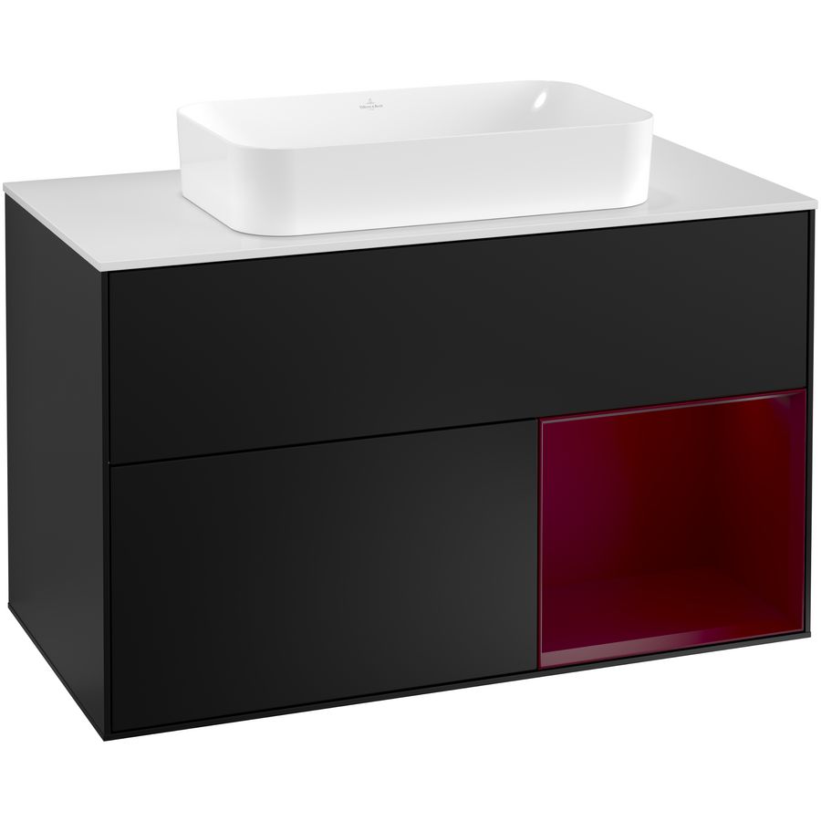 Wastafelonderkast Finion 1000x603x501mm Black Matt Lacquer G251HBPD