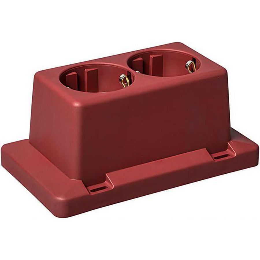 Deksel 3611 2-v wandcontactdoos rood recycled kunstst VVE=5