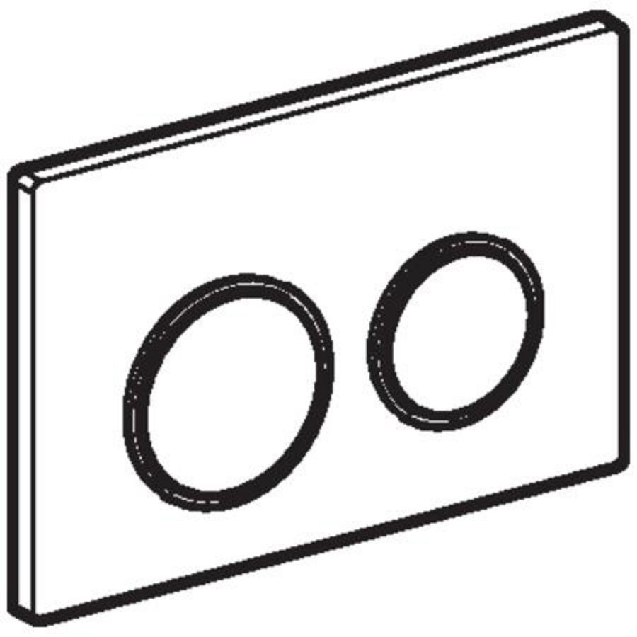 Bedieningsplaat 2-toets Omega20 ROUND plaat+toetsen: wit ring: chroom