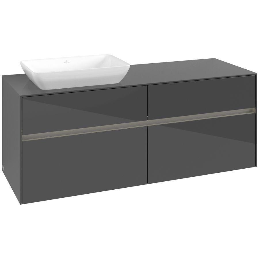 Wastafelonderkast Collaro 1400x548x500mm Glossy Grey C117B0FP