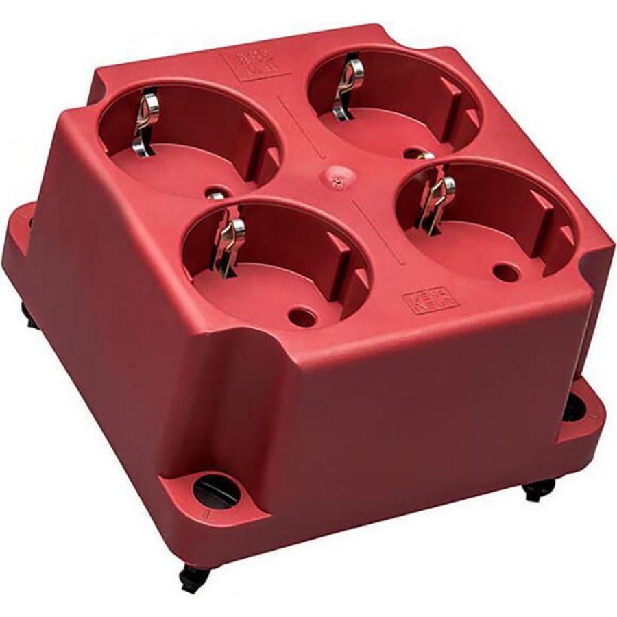 Deksel 3640 4-v wandcontactdoos rood recycled kunstst