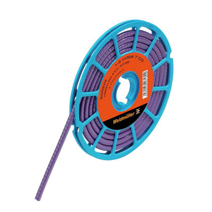 Kabelcoderingsyst. paars geleider O.D.2.5-5mm PVC VVE=500