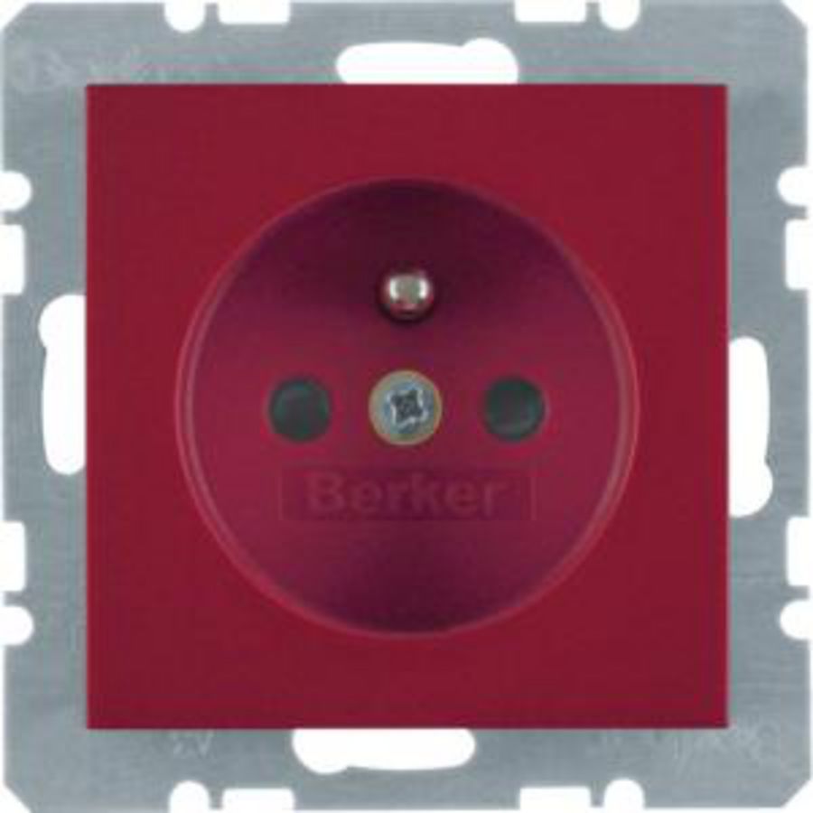 Wandcontactdoos penaarde schroef berker S.1/B.3/B.7 rood glans