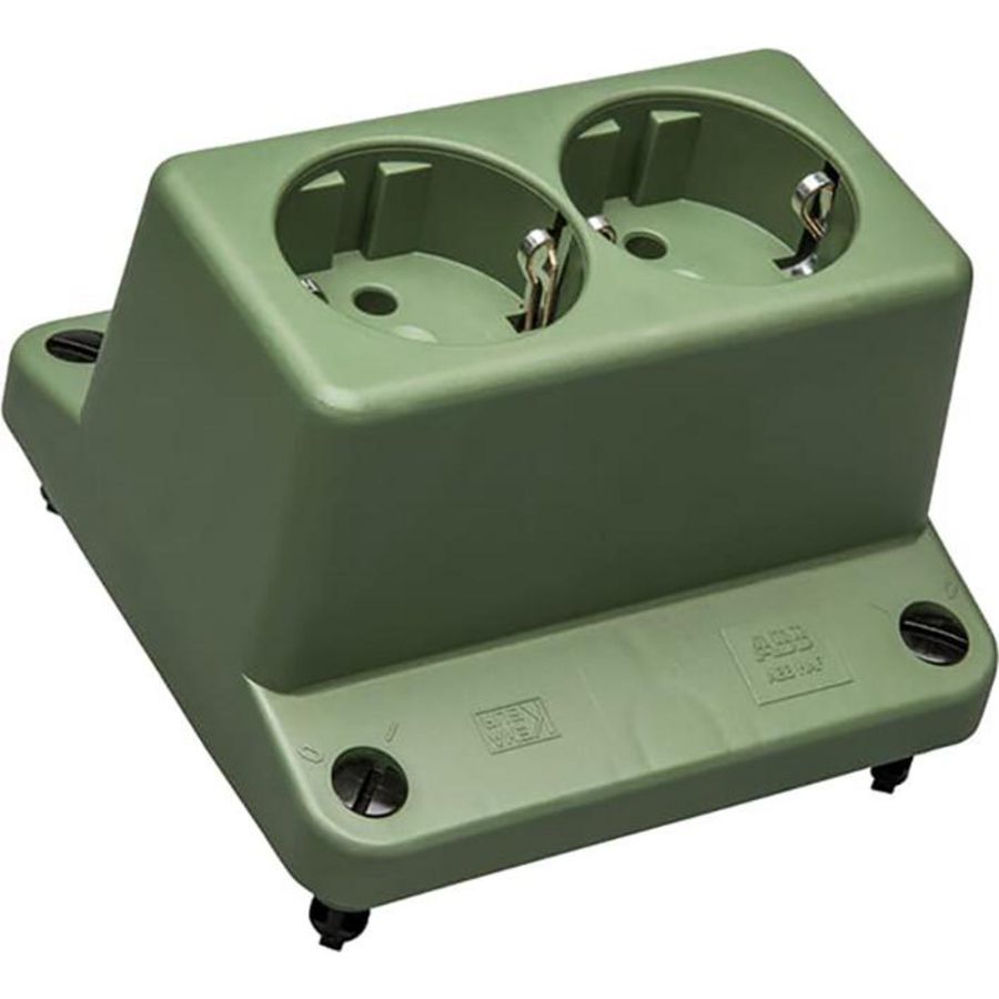 Deksel 3640 2-v wandcontactdoos groen recycled kunstst