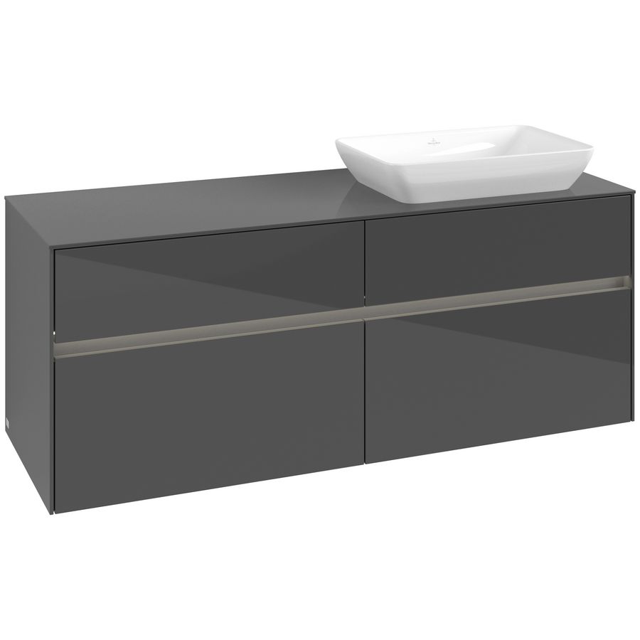 Wastafelonderkast Collaro 1400x548x500mm Glossy Grey C118B0FP