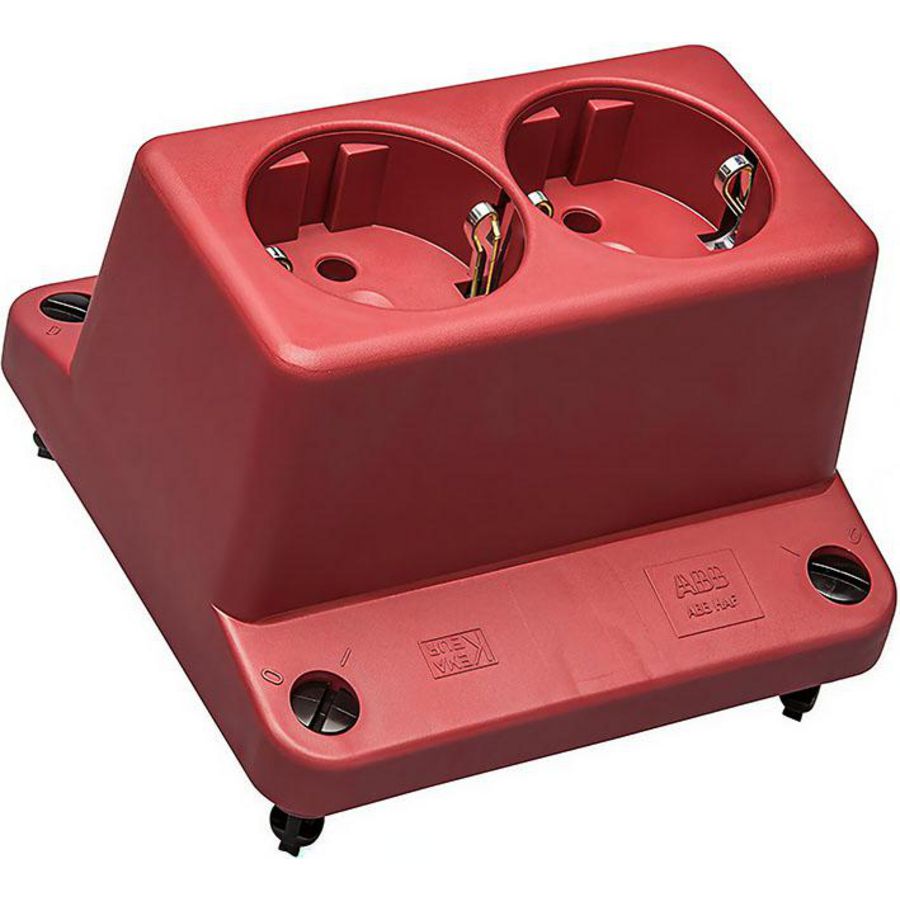 Deksel 3640 2-v wandcontactdoos rood recycled kunststof