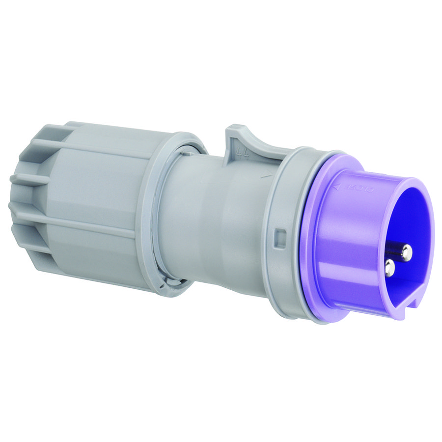 Stekker CEE IP44 16A 2P 24V paars VVE=10