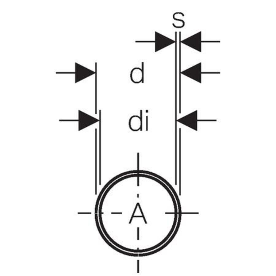 Lengte a 5mtr. Polyethyleen (PE) afvoerbuis 75mm WD=3mm