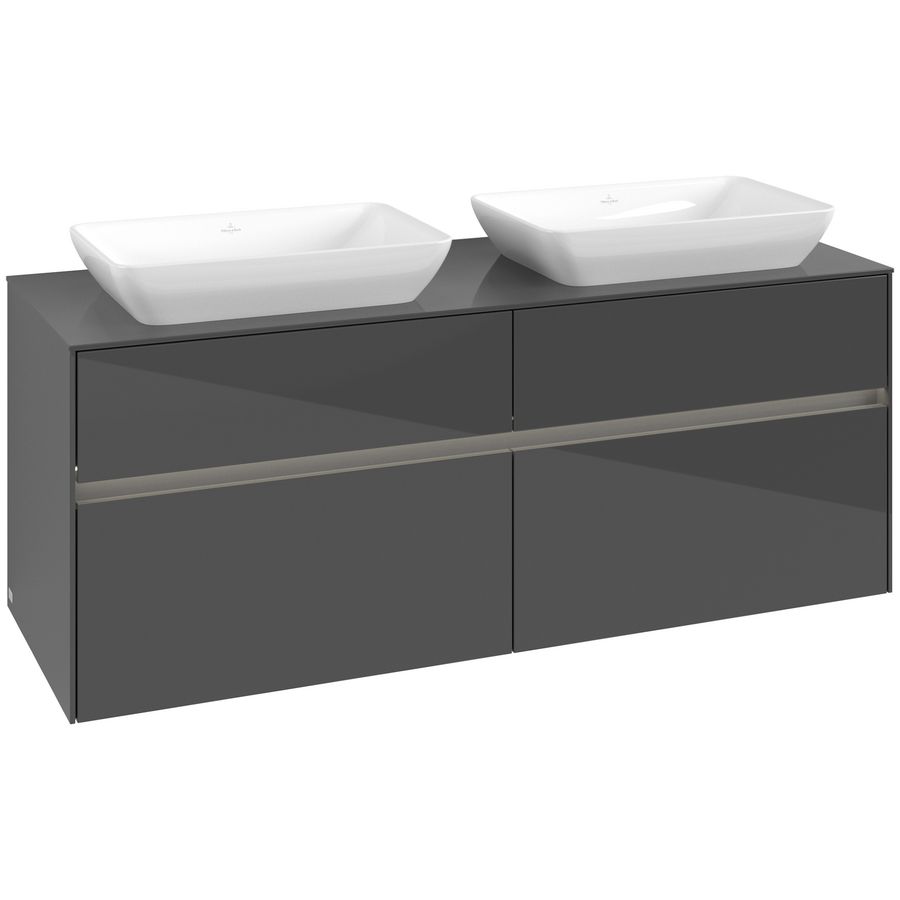 Wastafelonderkast Collaro 1400x548x500mm Glossy Grey C119B0FP