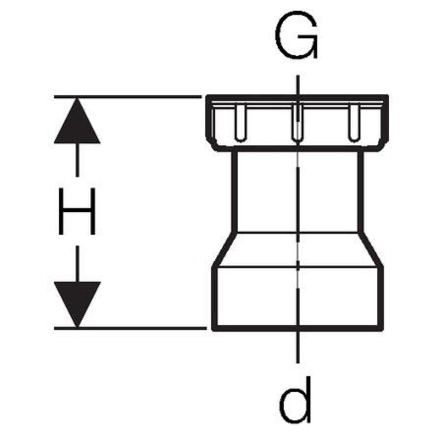 Polyethyleen (PE) aansluitstuk met pakking en moer 50/1.1/2"