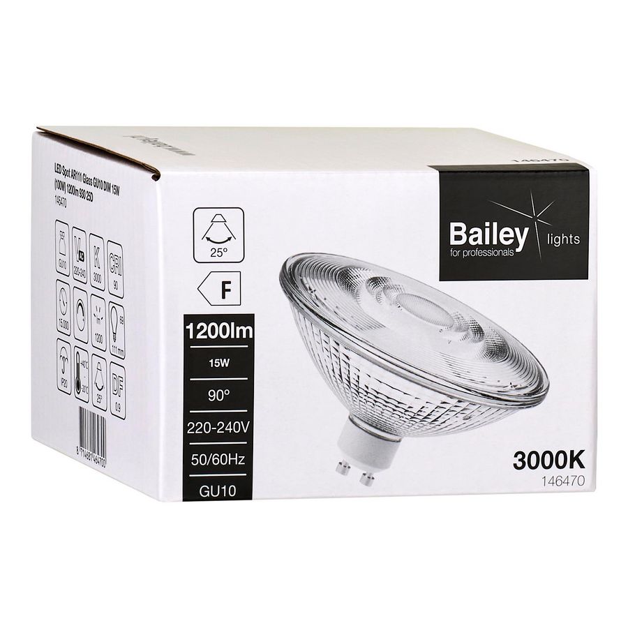 LED-lamp spot AR111 Glass GU10 DIM 15W 100W 1200lm 930 25D