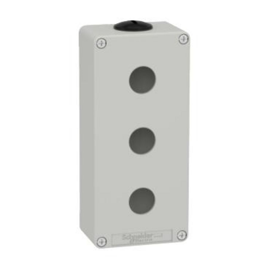 Lege behuizing Zamak Grijs RAL7035 3 uitsparingen 22mm 80