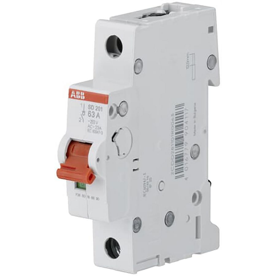 Lastscheider schakelaar rood 1P 16A 253VAC AC-23A 25 kA
