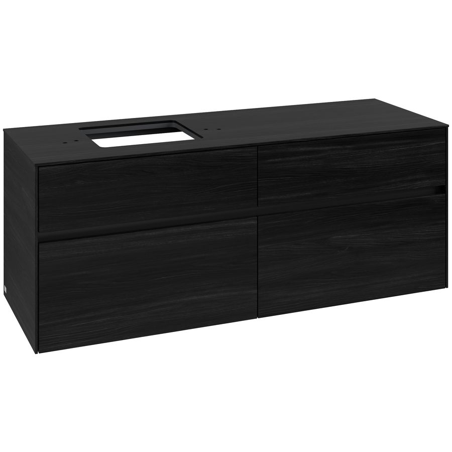 Wastafelonderkast Collaro 1400x548x500mm Black Oak C132B0AB