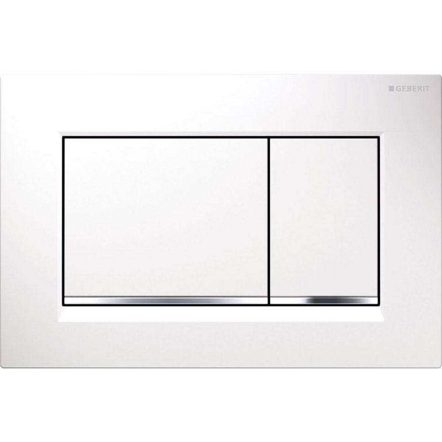 Bedieningsplaat 2-toets Sigma20 SQUARE (voorheen Sigma30) 1-toets plaat+toets: wit designstroken: chroom vastschroefbaar