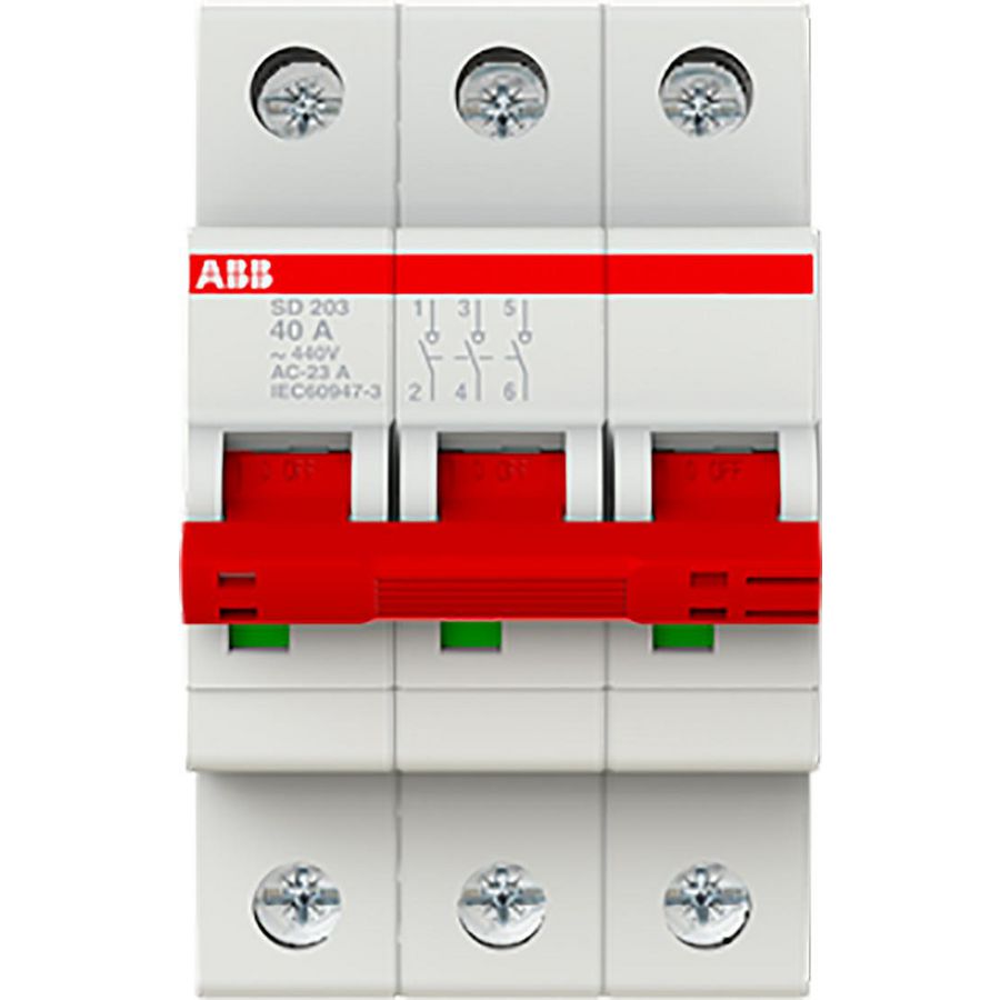 Lastscheider schakelaar rood 3P 40A 440VAC AC-23A 25 kA
