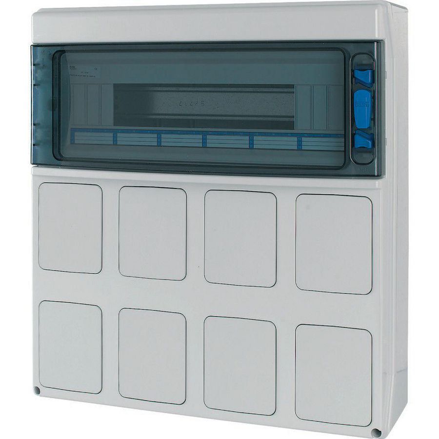 Inst.kast opb. IP65 1x18TE deur transp. + RAL7035 LID VVE=2