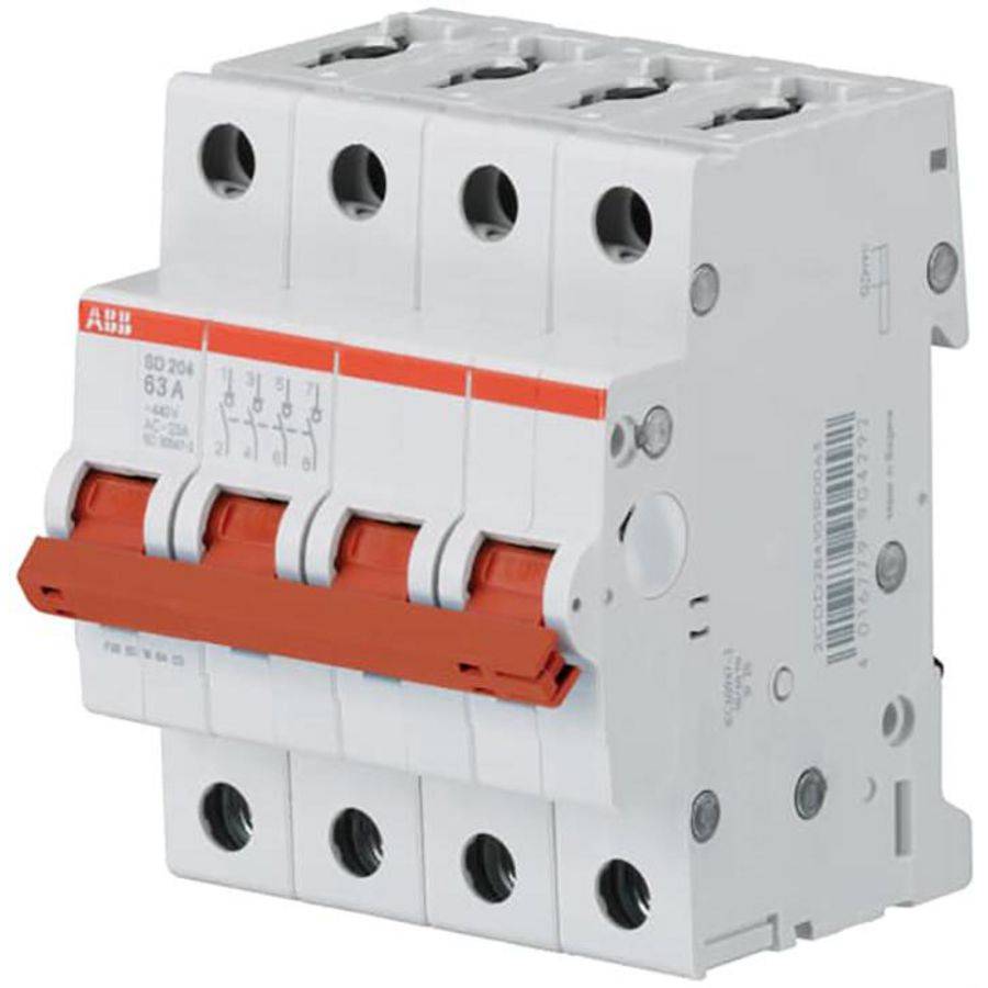 Lastscheider schakelaar rood 4P 63A 440VAC AC-23A 25 kA