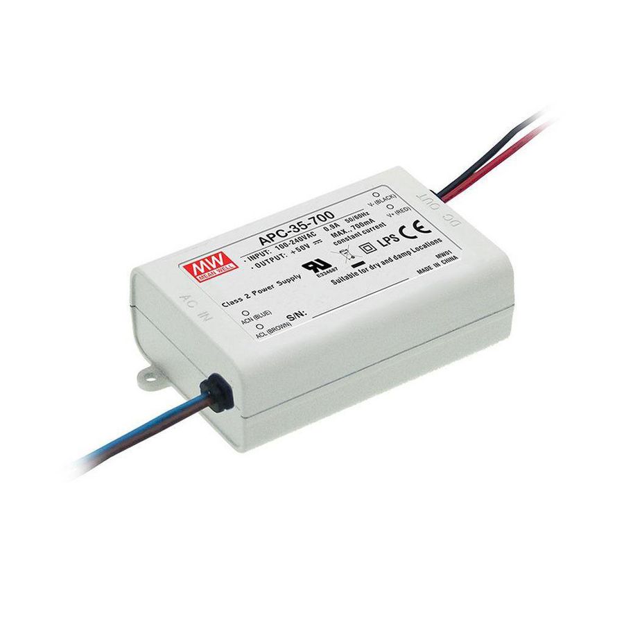 AC-DC enkele output LED driver PSU CC 35W 350mA